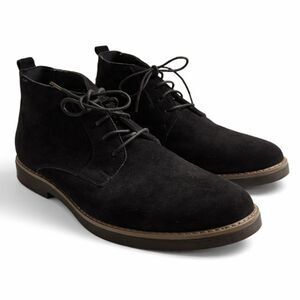 Bruno Marc Black Suede Chukka Boots Mens 10 Lace Up Ankle Dress Shoes